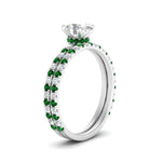 Load image into Gallery viewer, three-quarter-oval-shaped-diamond-gallery-bridal-ring-set-with-emerald-in-FD9168OVGEMGRANGLE3-NL-WG
