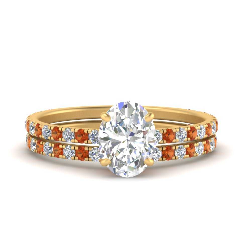 three-quarter-oval-shaped-diamond-gallery-bridal-ring-set-with-orange-sapphire-in-FD9168OVGSAORANGLE3-NL-YG
