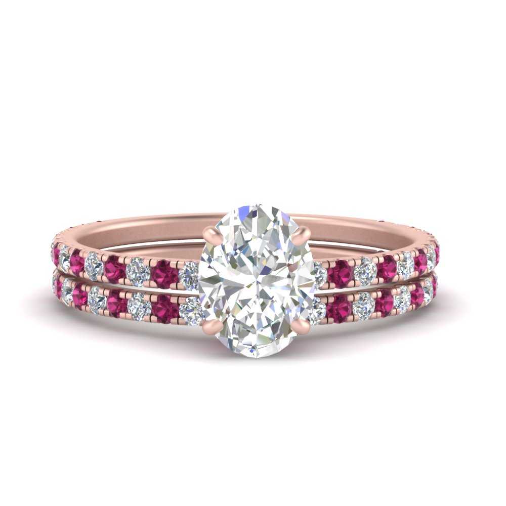 three-quarter-oval-shaped-diamond-gallery-bridal-ring-set-with-pink-sapphire-in-FD9168OVGSADRPIANGLE3-NL-RG