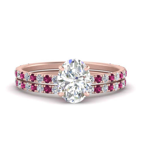 three-quarter-oval-shaped-diamond-gallery-bridal-ring-set-with-pink-sapphire-in-FD9168OVGSADRPIANGLE3-NL-RG