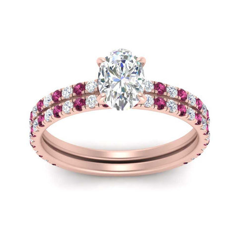three-quarter-oval-shaped-diamond-gallery-bridal-ring-set-with-pink-sapphire-in-FD9168OVGSADRPIANGLE3-NL-RG