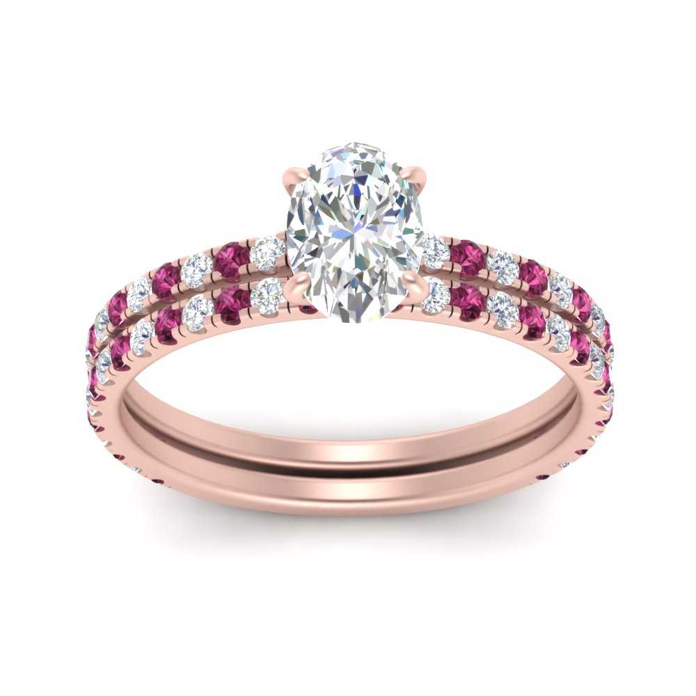 three-quarter-oval-shaped-diamond-gallery-bridal-ring-set-with-pink-sapphire-in-FD9168OVGSADRPIANGLE3-NL-RG