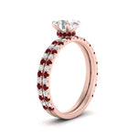 Load image into Gallery viewer, three-quarter-oval-shaped-diamond-gallery-bridal-ring-set-with-ruby-in-FD9168OVGRUDRANGLE3-NL-RG