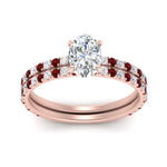 Load image into Gallery viewer, three-quarter-oval-shaped-diamond-gallery-bridal-ring-set-with-ruby-in-FD9168OVGRUDRANGLE3-NL-RG