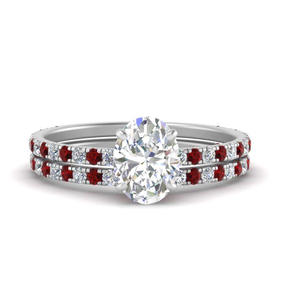 three-quarter-oval-shaped-diamond-gallery-bridal-ring-set-with-ruby-in-FD9168OVGRUDRANGLE3-NL-WG