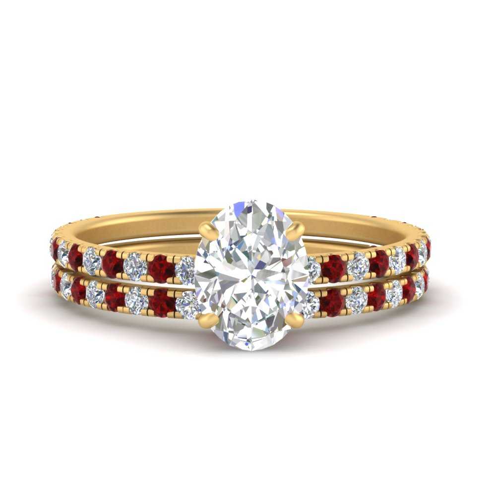 three-quarter-oval-shaped-diamond-gallery-bridal-ring-set-with-ruby-in-FD9168OVGRUDRANGLE3-NL-YG