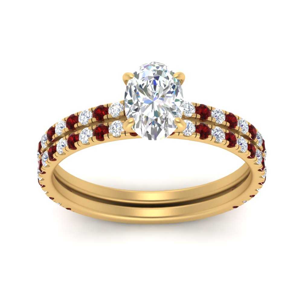 three-quarter-oval-shaped-diamond-gallery-bridal-ring-set-with-ruby-in-FD9168OVGRUDRANGLE3-NL-YG