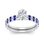Load image into Gallery viewer, three-quarter-oval-shaped-diamond-gallery-bridal-ring-set-with-sapphire-in-FD9168OVGSABLANGLE3-NL-WG
