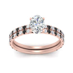 Load image into Gallery viewer, three-quarter-oval-shaped-gallery-bridal-ring-set-with-black-diamond-in-FD9168OVGBLACKANGLE3-NL-RG