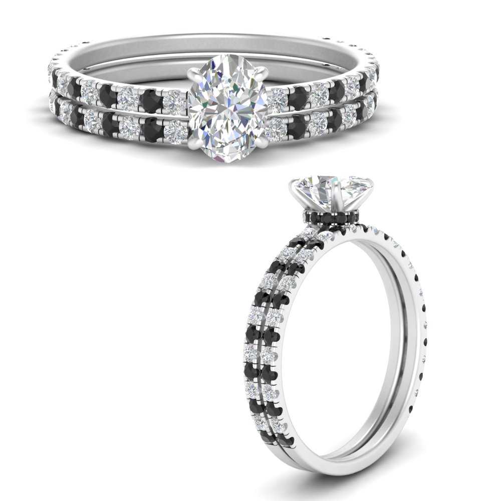 three-quarter-oval-shaped-gallery-bridal-ring-set-with-black-diamond-in-FD9168OVGBLACKANGLE3-NL-WG