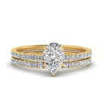 Load image into Gallery viewer, three-quarter-pear-shaped-diamond-gallery-bridal-ring-set-in-FD9168PEANGLE3-NL-YG