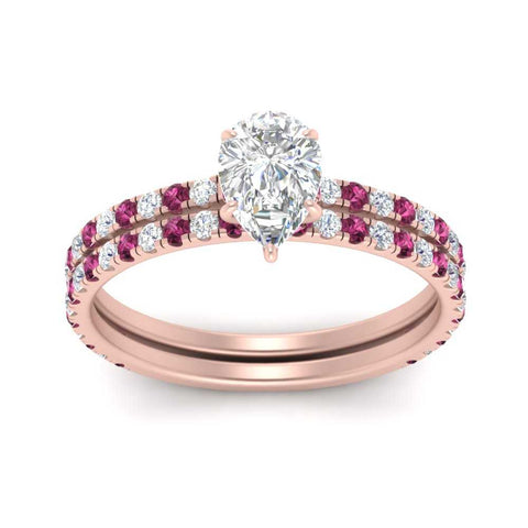 three-quarter-pear-shaped-diamond-gallery-bridal-ring-set-with-pink-sapphire-in-FD9168PEGSADRPIANGLE3-NL-RG