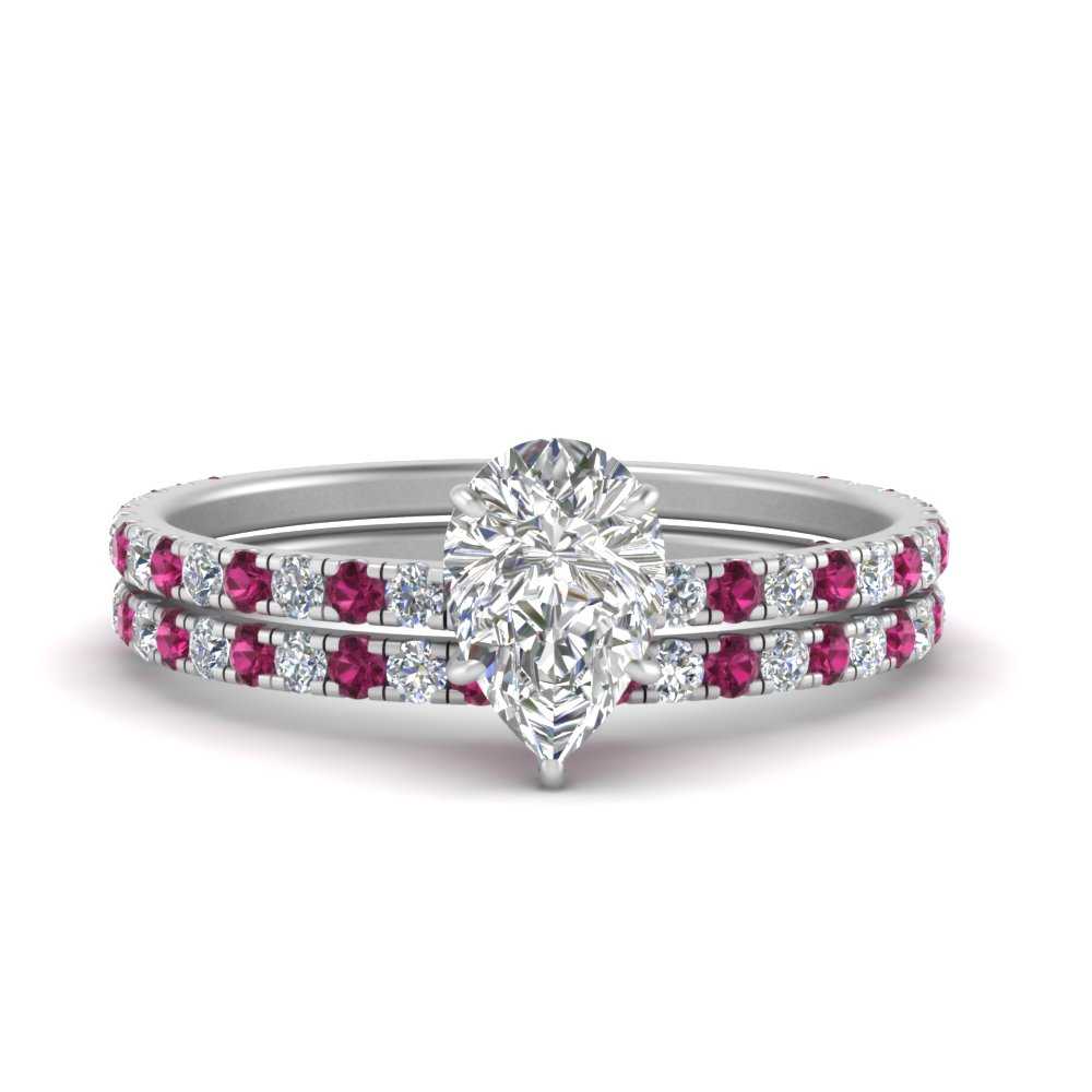 three-quarter-pear-shaped-diamond-gallery-bridal-ring-set-with-pink-sapphire-in-FD9168PEGSADRPIANGLE3-NL-WG