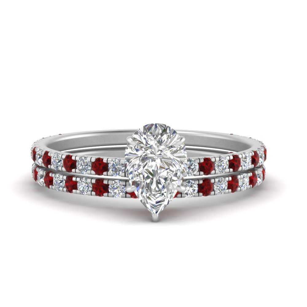 three-quarter-pear-shaped-diamond-gallery-bridal-ring-set-with-ruby-in-FD9168PEGRUDRANGLE3-NL-WG