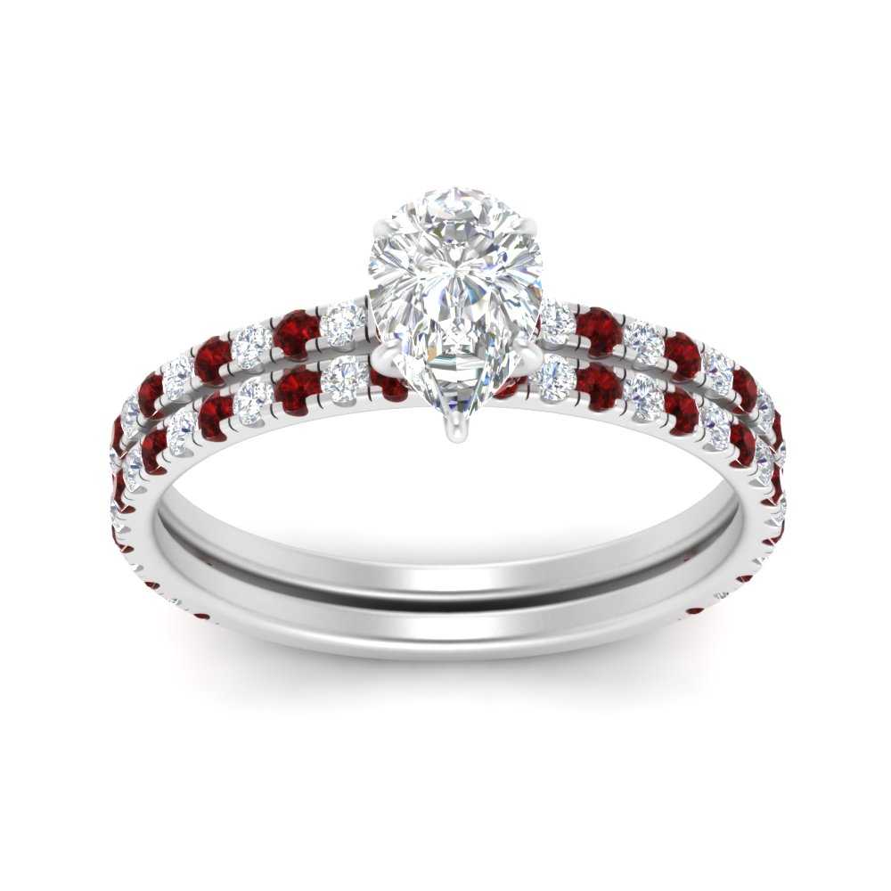 three-quarter-pear-shaped-diamond-gallery-bridal-ring-set-with-ruby-in-FD9168PEGRUDRANGLE3-NL-WG