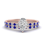 Load image into Gallery viewer, three-quarter-pear-shaped-diamond-gallery-bridal-ring-set-with-sapphire-in-FD9168PEGSABLANGLE3-NL-RG
