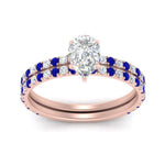 Load image into Gallery viewer, three-quarter-pear-shaped-diamond-gallery-bridal-ring-set-with-sapphire-in-FD9168PEGSABLANGLE3-NL-RG