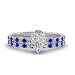 Load image into Gallery viewer, three-quarter-pear-shaped-diamond-gallery-bridal-ring-set-with-sapphire-in-FD9168PEGSABLANGLE3-NL-WG