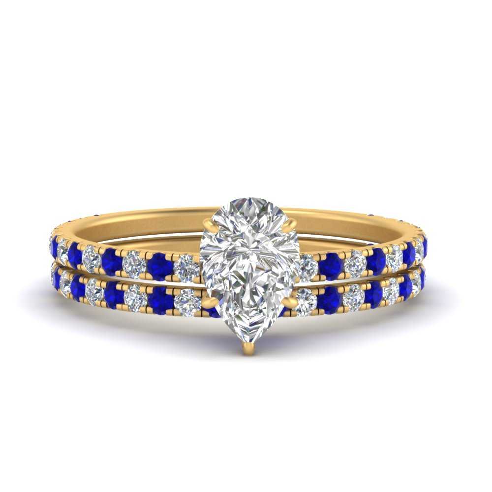 three-quarter-pear-shaped-diamond-gallery-bridal-ring-set-with-sapphire-in-FD9168PEGSABLANGLE3-NL-YG