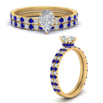 Load image into Gallery viewer, three-quarter-pear-shaped-diamond-gallery-bridal-ring-set-with-sapphire-in-FD9168PEGSABLANGLE3-NL-YG
