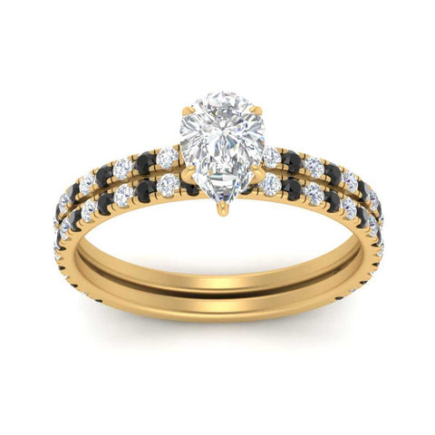 three-quarter-pear-shaped-gallery-bridal-ring-set-with-black-diamond-in-FD9168PEGBLACKANGLE3-NL-YG
