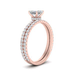 Load image into Gallery viewer, three-quarter-princess-cut-diamond-gallery-bridal-ring-set-in-FD9168PRANGLE3-NL-RG