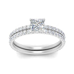 Load image into Gallery viewer, three-quarter-princess-cut-diamond-gallery-bridal-ring-set-in-FD9168PRANGLE3-NL-WG
