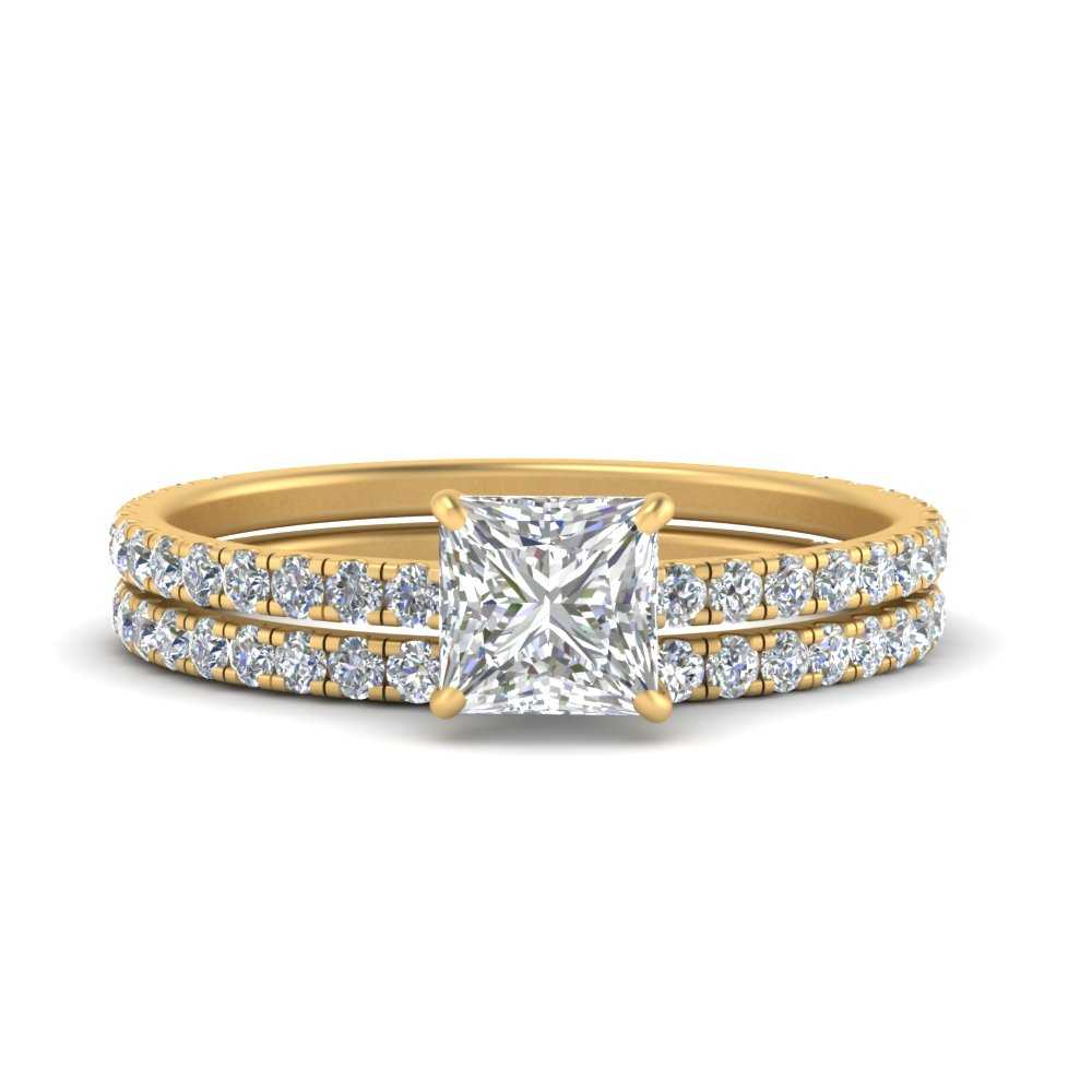 three-quarter-princess-cut-diamond-gallery-bridal-ring-set-in-FD9168PRANGLE3-NL-YG