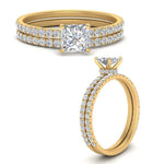 Load image into Gallery viewer, three-quarter-princess-cut-diamond-gallery-bridal-ring-set-in-FD9168PRANGLE3-NL-YG