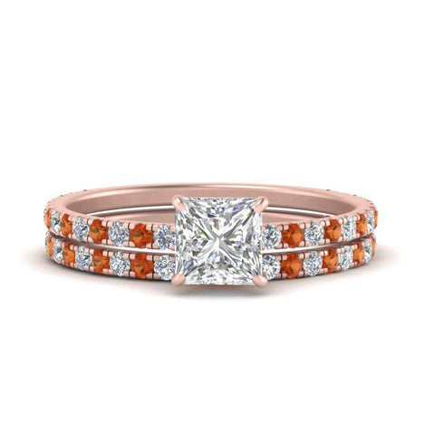 three-quarter-princess-cut-diamond-gallery-bridal-ring-set-with-orange-sapphire-in-FD9168PRGSAORANGLE3-NL-RG