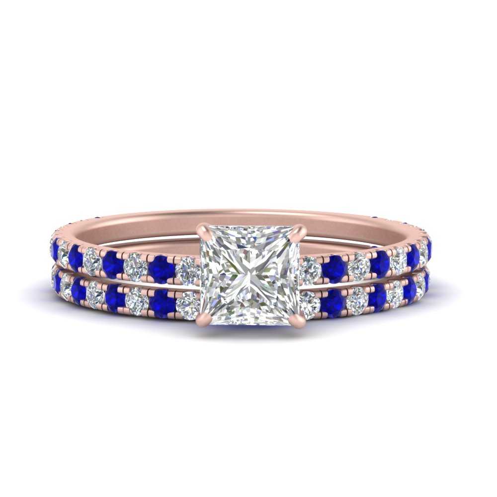 three-quarter-princess-cut-diamond-gallery-bridal-ring-set-with-sapphire-in-FD9168PRGSABLANGLE3-NL-RG