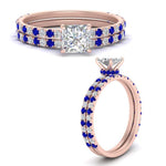 Load image into Gallery viewer, three-quarter-princess-cut-diamond-gallery-bridal-ring-set-with-sapphire-in-FD9168PRGSABLANGLE3-NL-RG
