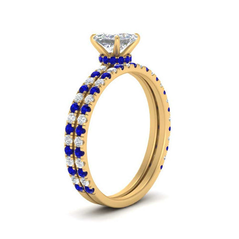 three-quarter-princess-cut-diamond-gallery-bridal-ring-set-with-sapphire-in-FD9168PRGSABLANGLE3-NL-YG