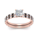 Load image into Gallery viewer, three-quarter-princess-cut-gallery-bridal-ring-set-with-black-diamond-in-FD9168PRGBLACKANGLE3-NL-RG

