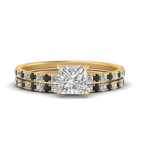 three-quarter-princess-cut-gallery-bridal-ring-set-with-black-diamond-in-FD9168PRGBLACKANGLE3-NL-YG