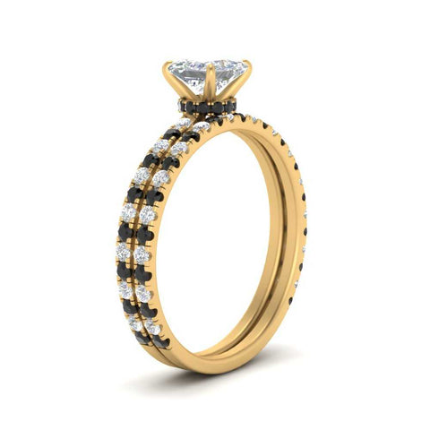three-quarter-princess-cut-gallery-bridal-ring-set-with-black-diamond-in-FD9168PRGBLACKANGLE3-NL-YG