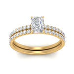 Load image into Gallery viewer, three-quarter-radiant-cut-diamond-gallery-bridal-ring-set-in-FD9168RAANGLE3-NL-YG