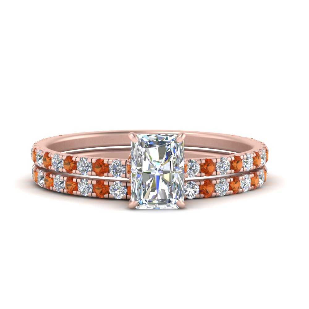 three-quarter-radiant-cut-diamond-gallery-bridal-ring-set-with-orange-sapphire-in-FD9168RAGSAORANGLE3-NL-RG