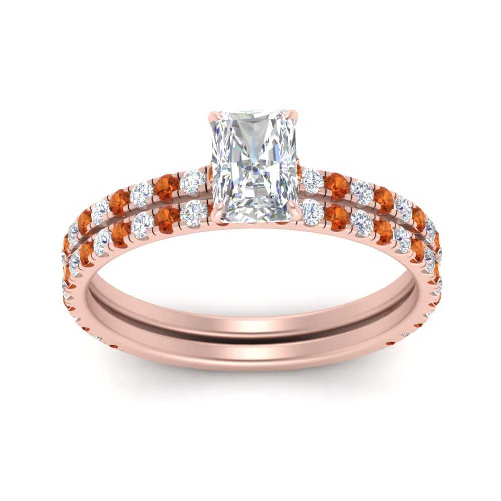 three-quarter-radiant-cut-diamond-gallery-bridal-ring-set-with-orange-sapphire-in-FD9168RAGSAORANGLE3-NL-RG