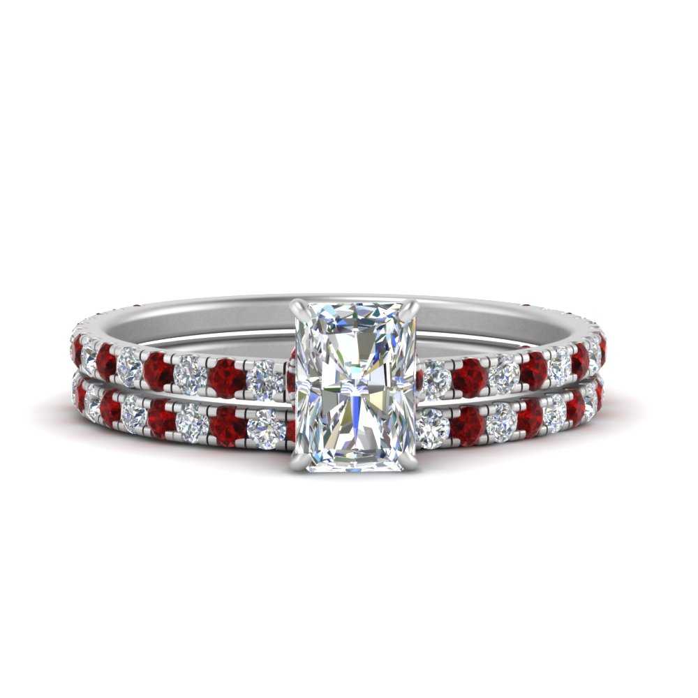 three-quarter-radiant-cut-diamond-gallery-bridal-ring-set-with-ruby-in-FD9168RAGRUDRANGLE3-NL-WG