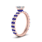 Load image into Gallery viewer, three-quarter-radiant-cut-diamond-gallery-bridal-ring-set-with-sapphire-in-FD9168RAGSABLANGLE3-NL-RG