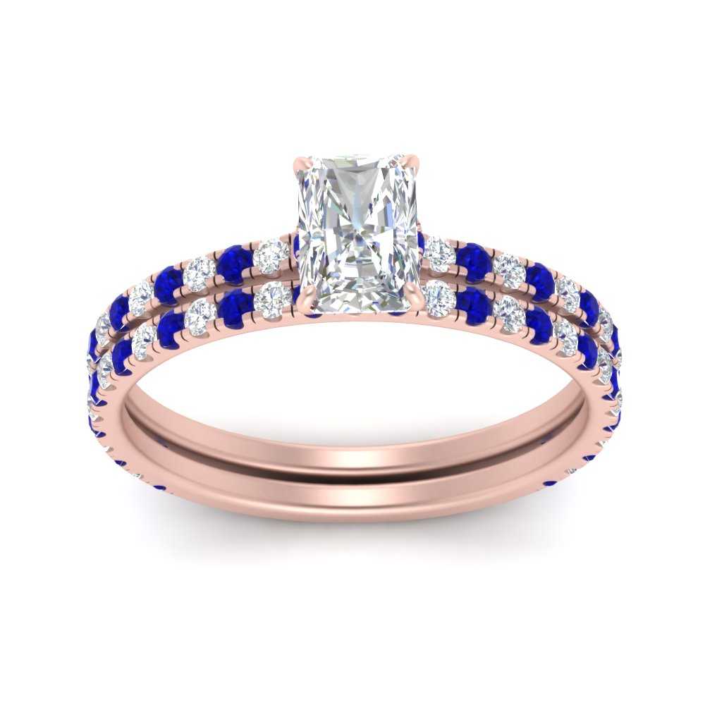 three-quarter-radiant-cut-diamond-gallery-bridal-ring-set-with-sapphire-in-FD9168RAGSABLANGLE3-NL-RG