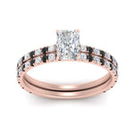 Load image into Gallery viewer, three-quarter-radiant-cut-gallery-bridal-ring-set-with-black-diamond-in-FD9168RAGBLACKANGLE3-NL-RG
