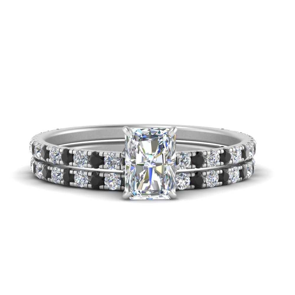 three-quarter-radiant-cut-gallery-bridal-ring-set-with-black-diamond-in-FD9168RAGBLACKANGLE3-NL-WG