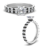 Load image into Gallery viewer, three-quarter-radiant-cut-gallery-bridal-ring-set-with-black-diamond-in-FD9168RAGBLACKANGLE3-NL-WG