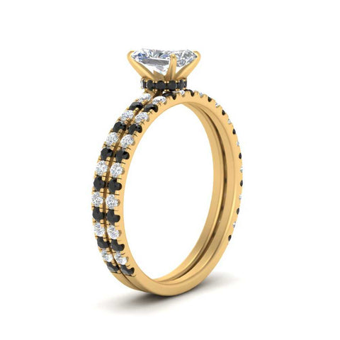 three-quarter-radiant-cut-gallery-bridal-ring-set-with-black-diamond-in-FD9168RAGBLACKANGLE3-NL-YG