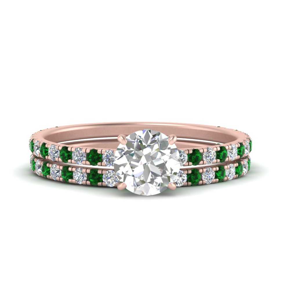 three-quarter-round-cut-diamond-gallery-bridal-ring-set-with-emerald-in-FD9168ROGEMGRANGLE3-NL-RG