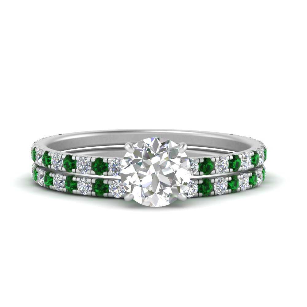 three-quarter-round-cut-diamond-gallery-bridal-ring-set-with-emerald-in-FD9168ROGEMGRANGLE3-NL-WG