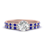 Load image into Gallery viewer, three-quarter-round-cut-diamond-gallery-bridal-ring-set-with-sapphire-in-FD9168ROGSABLANGLE3-NL-RG