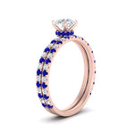 Load image into Gallery viewer, three-quarter-round-cut-diamond-gallery-bridal-ring-set-with-sapphire-in-FD9168ROGSABLANGLE3-NL-RG
